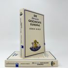 Buchtitel: "DIE kürzeste GESCHICHTE EUROPAS" von John Hirst; Verlag: Ullstein. Cover zeigt Illustration: Frau auf Stier.