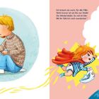 Links steht: "Charlie legt die Stirn in Falten..." Rechts steht: "Ich brauch sie noch, für alle Fälle..."