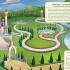 Charmant und romantisch: Cinderellas Schloss-Park. Wusstest du schon, dass im 18. Jahrhundert das Interesse am Gartenbau stieg? Ein Schloss mit Türmen, gepflegte Gartenwege und Springbrunnen in einer grünen Landschaft.