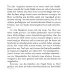 Im oberen Bereich steht "DAS HAUS DER RIDDLES". Darunter beschreiben Absätze ein altes, unheimliches Haus und seine Geschichte.