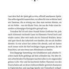 Seite 1. Text beschreibt eine Insel namens Dantessa, eine schmale Gasse, Kanäle und Lebensmittelverkäufer bei Nacht.