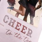 „CHEER to the top“ steht in großen Buchstaben. Eine Illustration zeigt zwei Menschen in sportlichen Outfits.