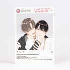 Texte: "Wir...", "Hör mal, Hina.", "...werden zusammenziehen.", "Catch.1". 
Zwei Männer in Hemden, einer lächelt, der andere schaut ernst. Manga-Stil.
