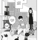 Kapitel 29: Der Umzug. Eine Frau, ein Mann und mehrere Katzen in einem Raum.