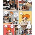 Comic mit mehreren Szenen: Ein rothaariger Junge interagiert mit einem Brief, und ein Mann öffnet einen Kühlschrank.