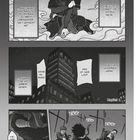 Texte: "... Kriegs- und Ninjutsu ...", "Lauern sie im Verborgenen...", "Selbst im modernen Japan..."; Illustration von Ninjas.
