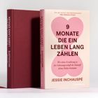 "9 Monate die ein Leben lang zählen" von Jessie Inchauspé. Rosa und rote Buchgestaltung, Titel in großen Buchstaben.