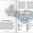 Texte: "Erste Orientierung", "Die mittlere Algarve...", Karte mit Orten, Liste mit Top 10 Sehenswürdigkeiten und Aktivitäten.