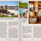 8.30 Uhr, 10 Uhr, 13 Uhr, 18 Uhr, 20 Uhr. Szenen mit Personen, Yachthafen, Weinbergblick, Tipis, Weinfässer, Landschaft.