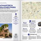 Titel: "Montmartre & Nördliches Paris". Beschreibung der Gegend, Highlights wie Sacré-Cœur genannt. Enthält Karte, Foto.