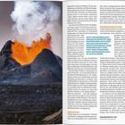 AM 10. NOVEMBER 2023 GAB DIE INTENSITÄT DER SEISMISCHEN AKTIVITÄT ANLASS ZUR SOFORTIGEN EVAKUIERUNG.

Rechts: Text über Vulkanausbrüche. Links: Vulkan mit Lavaeruption.
