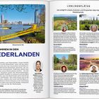 Linke Seite: "WILLKOMMEN IN DEN NIEDERLANDEN" in großer Schrift. Darunter Fließtext über Tourismus. Rechte Seite: Überschrift "LIEBLINGSPLÄTZE", davon Texte über Orte in den Niederlanden.