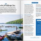 Texte: "Nicht verpassen", "SOMMER PUR", "Durch den Schlossgarten wandeln", "Eine Reise in slawische Zeit". Unterer Bildteil zeigt Kanufahrer auf einem See.