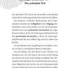 Kapitel 6: „Das Wesentliche ist für die Augen unsichtbar …“ – Der pränatale Tod. Text erklärt pränatalen und perinatalen Tod.
