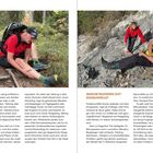 Links Text über Stressabbau durch Wandern; rechts Überschrift "WARUM PASSIEREN OUTDOORUNFÄLLE?" mit Erklärungen dazu.