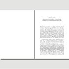 Text oben: "Mario De Nonno, PRISCIANO DI CESAREA: VITA E OPERE, AMBIENTE E COMPOSIZIONE DELL’ARS". Text rechts darunter: beginnt mit "Di Prisciano grammatico...". Links eine leere Seite.