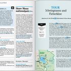 Seite zeigt Informationen über Store Mosse Nationalpark mit Details zu Wanderungen, Natur und Angelmöglichkeiten. Enthält Karte.