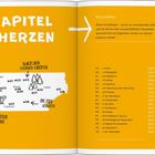 2. Kapitel. Im Herzen. Karte mit Städten und Illustrationen. Text: "Akkus aufladen" mit Reisetipps und Seitenzahlen.