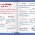 "IM LAND DER WIKINGER. Pia ist tief beeindruckt von den Ländern und Menschen Skandinaviens."  
Rechts sind Quiz-Fragen zu Skandinavien. Illustration von Skifahrer und Hot Dog.