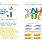 **Scherzfrage:** Was ist eine "Chance für einen Narren"?

**Buchstabenchaos**

**Rätselwitz**

**Bruchstücke**

Illustration: Ein Mann mit Brille, Anzug, Fußball.