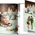 Der Text beschreibt winterliche Aktivitäten. Eine Illustration zeigt Menschen im Schnee: Schlittschuhlaufen und Schlittenfahren.