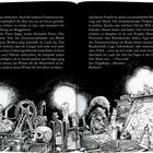 Text: Geschichte über Geheimgesellschaft, Bende, Franz, Abruzius Bärbach. Illustration: Alchemie-Werkstatt, Bücher, Kerzen.