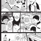 Eine Manga-Szene mit einem Mann, der einem Kind das Drehen eines Kreisels beibringt. Text in Sprechblasen thematisiert Tipps.