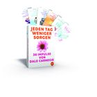 „Jeden Tag weniger Sorgen. 36 Impulse von Dale Carnegie“. Ein Buch mit Blumen und einem Schmetterling als Cover.