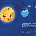 Text: „Vielleicht nach Gewicht? Ja, nach Gewicht. So schwer kann das nicht sein.“ Illustration: Mond mit Waage und Sternen.