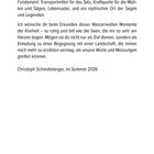 Ein Text beschreibt die Bedeutung von Wasser: Landschaft, Geschichte, Mythen. Schluss: Christoph Schmidsberger, Sommer 2026.