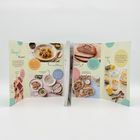 Flyer mit Texten über Gerichte wie "Deftige Käsespätzle-Suppe" und "rauchveredelte Aufstriche". Fotos von Speisen und Zutaten.