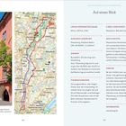 Texte: "Länge/Höhenmeter/Dauer", "Ausgangs-/Endpunkt", "Anfahrt", "Tourencharakter", "E-Bike-Ladestation", "Noch wichtig", "Einkehr", "Information", Karte einer Route von Wasserburg nach Rosenheim mit Stadtbeschreibung.