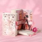 „Anna Savas: hold me“ auf dem Cover. Illustration innen: Balletttänzerpaar.  Rosa Hintergrund, Schleife und Blume.