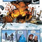 "BUMM," "BOOOM." Drei Figuren in Rüstung vor Explosion. Hologramm sagt: "Ich kann die Dringlichkeit nicht genug betonen."