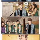 Der Text lautet: "Der Bullshit, der sie geschmiedet hat." "1978." "Haha Haaha!" "Aaaah!" Junge in Schulgängen, schaut bedrückt.