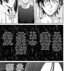 Erstens: In der Familie Katabuchi wird bei Geburt die linke Hand amputiert. Drei Personen mit unterschiedlichen Gesichtsausdrücken. Manga-Stil.