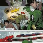 Comic-Szene: Ein maskierter Mann verurteilt jemanden. Es gibt Schüsse, ein Schild fliegt, Soldaten stehen umher. Schneefall.