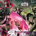 Comic-Szene mit Superheldin und Monstern. Texte: "BLACHOOM", "Das war keine Frage!", "Den Zauber ist stark...".