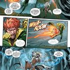 Comic mit zwei Charakteren in Kampfpose, Text zu Vorwürfen und mächtigen Wettereinflüssen. Spannung, Donner und Blitze.