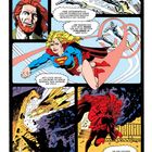 Texte: "Hallo, ich bin Lex Luthor II...", "Als Superman verschwand...", "Dank experimenteller...", "... und werden dies...". Illustration zeigt mehrere Panels mit Superhelden, darunter Supergirl im Flug, Roboter und eine Rettungsszene.