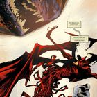 Zwei Sprechblasen: „Wir werden ihn nicht lange aufhalten, Junge!“, „Also sag Lebwohl, solange du dich noch an sie erinnerst.“ Rotes, bandartiges Wesen attackiert zwei Menschen, die sich umarmen.