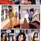 Comic-Illustration: Ein Gespräch zwischen mehreren Personen in einem Haus, mit Szenen am Treppenhaus und in verschiedenen Räumen.