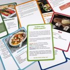 Endlich wird wieder gegrillt! Rezeptkarten für Grillideen, farbcodiert für Fleisch, Gemüse, Beilagen und Saucen.