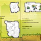 Links: Fragen zu Name, Spitzname, Wohnort, Geburtstag, Handy, Alter, Lieblingsfilm, Traumberuf. Rechts: Monstertypen, Erinnerungen, Essen, Fähigkeiten, Freundesbeschreibungen, Wunsch, Datum. Quadratische Minecraft-Stil-Grafiken.