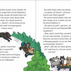 Text: Pepe und Nala werden immer schneller... „Oh“, sagt Esma... Illustration: Zwei Katzen auf einem Skateboard, lachende Kinder.