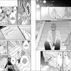 Eine Manga-Szene mit Personen, die auf einer Treppe sitzen, sich an den Händen halten und Nachrichten lesen.