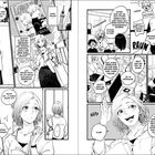 Manga-Panels: Eine Frau besucht jemanden, klopft an die Tür, niemand öffnet. Szenenwechsel ins Büro über Krankenhausthema.