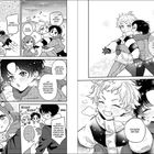 Eine Manga-Seite mit Szenen spielender Kinder im Schnee und Sprechblasen, die Freundschaft und Spaß im Winter darstellen.