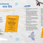 Baumschmuck aus Eis. Anleitung zur Herstellung von Eisanhängern als Dekoration mit Materialien wie Nüssen und Blüten.