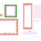 Links: "Dein Museums-Guide", "Selflove Spotlights". Verschiedene bunte Rahmen, Herz, Vogel und Pilzillustration.